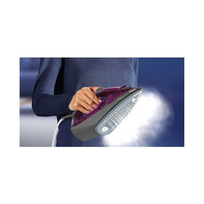 TEFAL Steam Iron | Express Steam Iron Steamer | 2600 W | 270 ml | Anti-scale | Purple | Ceramic Soleplate | FV2843M0