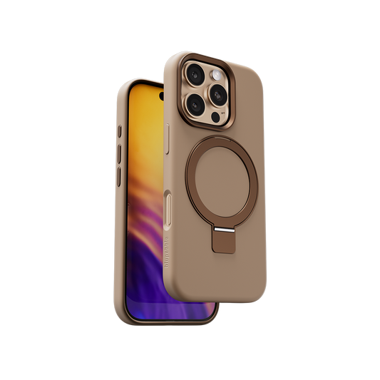 Blupebble RingFlex Case Foldable Kickstand with MagSafe for iPhone 16 Pro 6.3-inch, Rose Gold